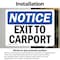 Signmission Exit Sign, Vinyl Decal, 5 in W, 3.5 in H, Exit To Carport OS-2PACK-NS-D-35-L-12255 - alternate 5